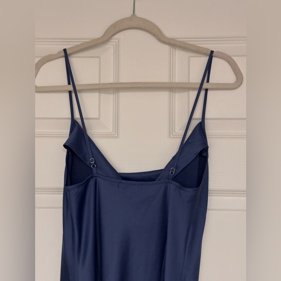 Carbon38 Blue Silky Bias Cut Slip Dress in Iris - Picture 6 of 8